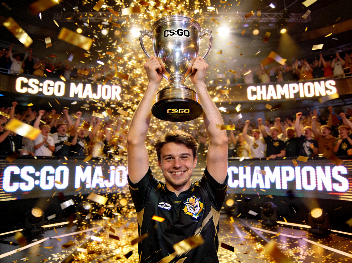 CS:GO新闻配图 - Major冠军战队举起奖杯时金色雨飘落的经典时刻
